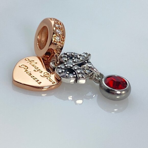 Always Your Princess  & Birthstone Dangle Charm - Picture 1 of 9